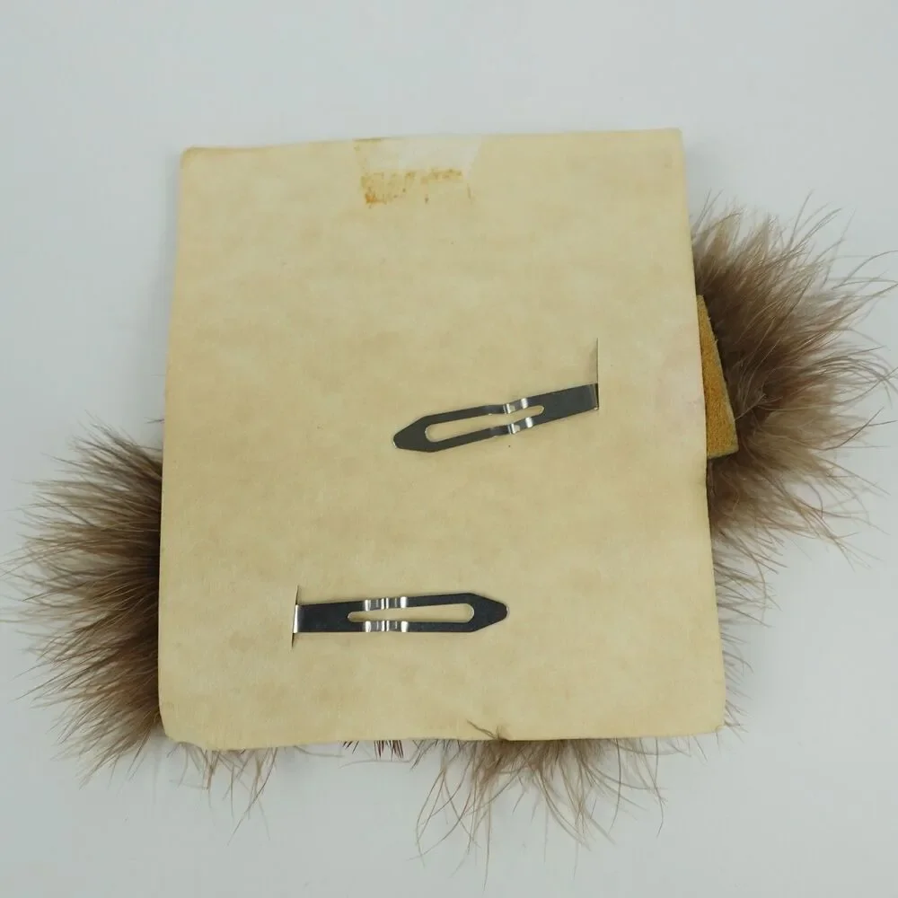 FEATHER FOX Vintage Feather Hair Clips Barrette Pin Set Brown Green Blue Red